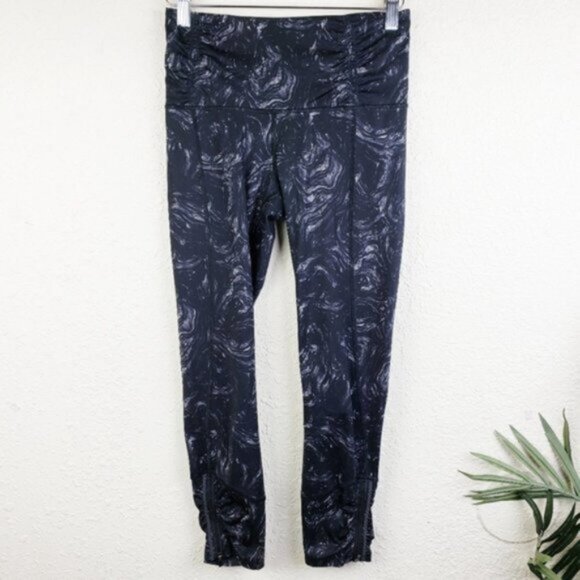 Lululemon Runday Crop *Full-On Luxtreme Leggings Arsenal Ambient Grey Black sz 4 - Picture 4 of 16